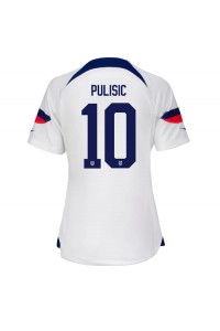 forente stater Christian Pulisic #10 Fotballdrakt Hjemme Klær Dame VM 2022 Korte ermer